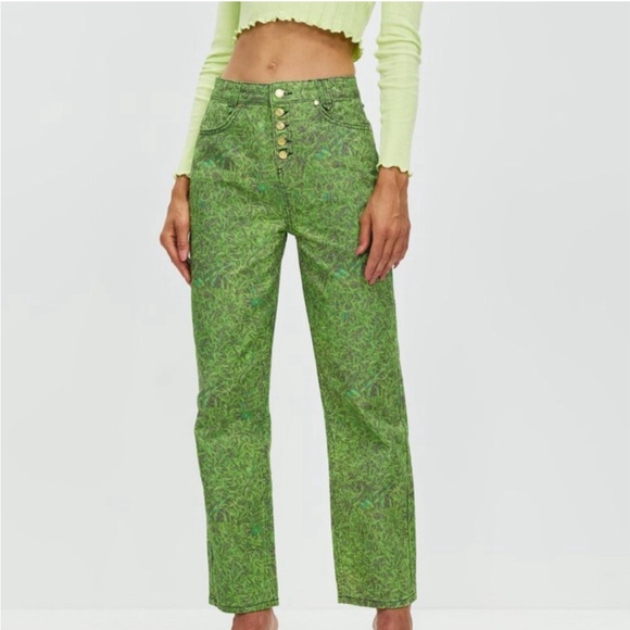 HOUSE OF SUNNY London Fields Jessie High Waisted Button Fly Straight Leg Jeans 4 - Picture 2 of 13